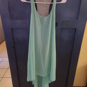 Sheer dress with gray cotton underlay